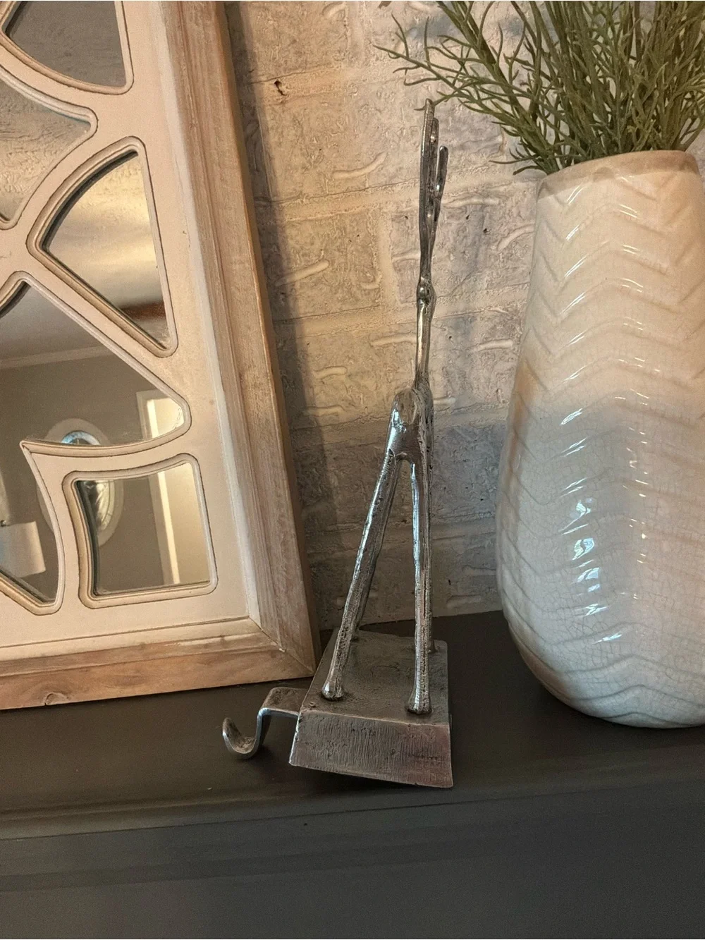 Pottery Barn Large Silver Reindeer Stocking Holder